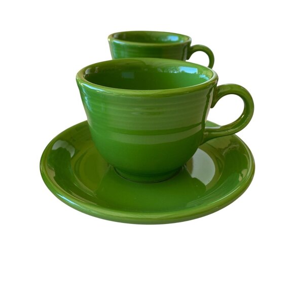Fiestaware Shamrock Green coffee tea cup and saucer set Discontinued 6oz - Picture 3 of 11